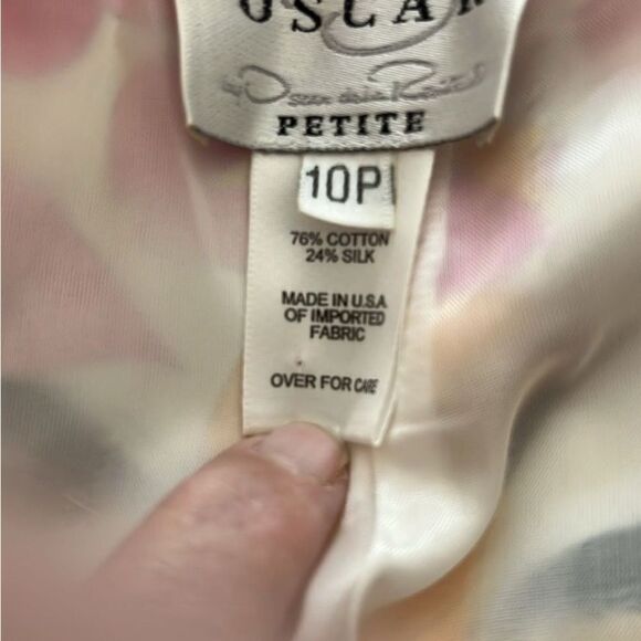 Oscar de la Renta Pink Floral Pants Cotton and Silk Made in USA VTG SZ 8 P - Picture 3 of 7